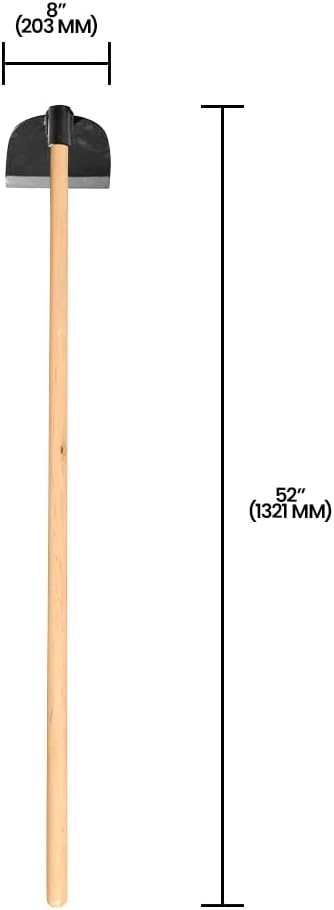 Zenport J6-208 Wood Handled Hoe, 7 Inch Carbon Steel Blade, Beige - 3 Pack