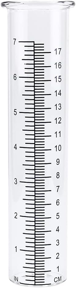 7" Capacity Rain Gauge Glass Replacement Tube for Yard Garden Outdoor Home (1PC)