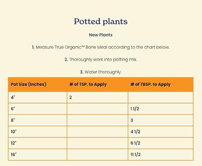 True Organic Bone Meal – Organic Fertilizer for Growth, Flowering, and Fruit Production – 3lb Bag Covers 61 Sq. Ft.