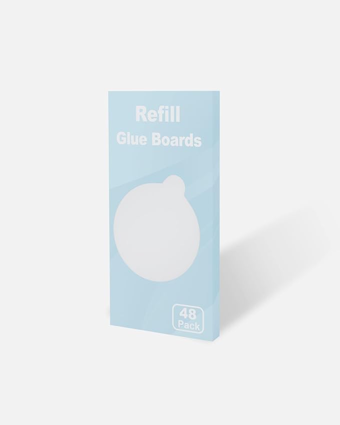 48 Pcs Refill Glue Boards 4.13" Sticky Pads Compatible with Katchy, STEM, Fvoai Zap H3 M3 Pro, Fenun and Dunaga Indoor Insect Fly Traps Bug Catcher Mosquito Zapper Light