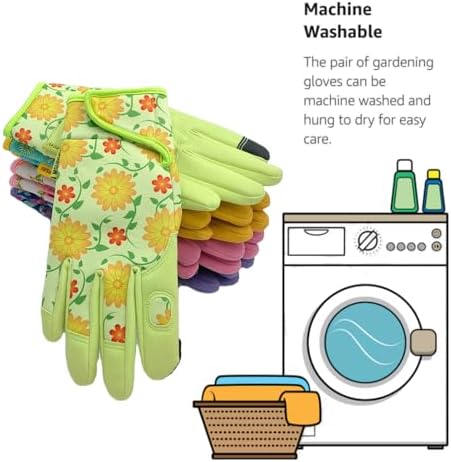 Gardening Gloves,Women Yard Work Garden Glove,Gifts | Thorn Proof,Puncture Resistant,Touchscreen,Gift,Leather,Spandex