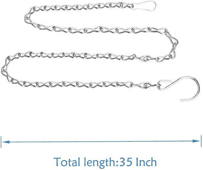 YINGFENG 4 Pack 35 Inch Silver Hanging Chain for Hanging Bird Feeders, Bird Houses, Hanging Planters, Baskets, Birdbaths, Lanterns, Wind Chimes, Billboards, Signs and Ornaments, etc