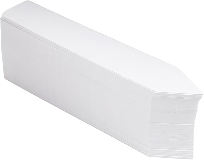 Quluxe 100 Pcs 6 Inch Seed Plant Tags Markers White Garden Labels for Seedlings Garden Plant Name Tags