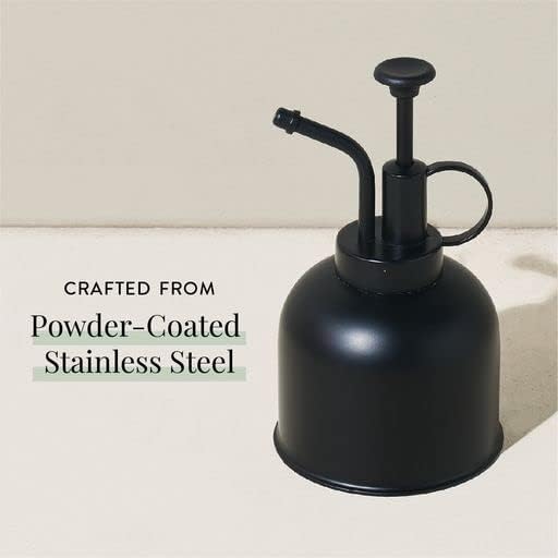 Modern Sprout Plant Mister, 8 oz Indoor Watering Can, Aesthetic Plant Sprayer & Water Mister Spray Bottle, Garden Watering Can for Seed Starting, Vintage-Inspired Gift for Father's Day - Matte Black