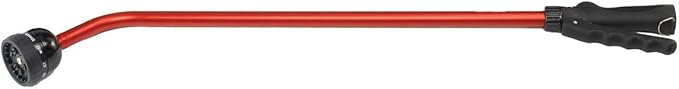 Dramm Touch-N-Flow Rain Wand – 30” Long, Red – Full Watering Flow with Trigger-Style Shut-Off Valve & Lock – High-Flow, Gentle Spray for Gardens, Hanging Baskets & Flowerbeds