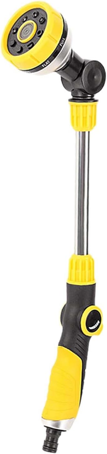 Watering Wand Plant Watering Wand Garden Hose Sprayer Wand Water Hose Long Hose Nozzle Sprayer Adjustable 8 Patterns Ergonomic Rubber Grip Suitable Fo, Yellow