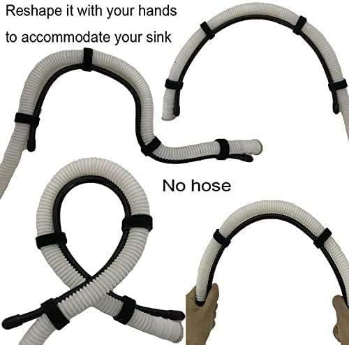 Pmsanzay Universal Adjustable Shape Drain Hose Guide Assembly Fits All Drain Hose, Flexible Laundry Tub Washing Machine Discharge Hose Clip Hose Holder - You can Mold it to fit Your Needs.