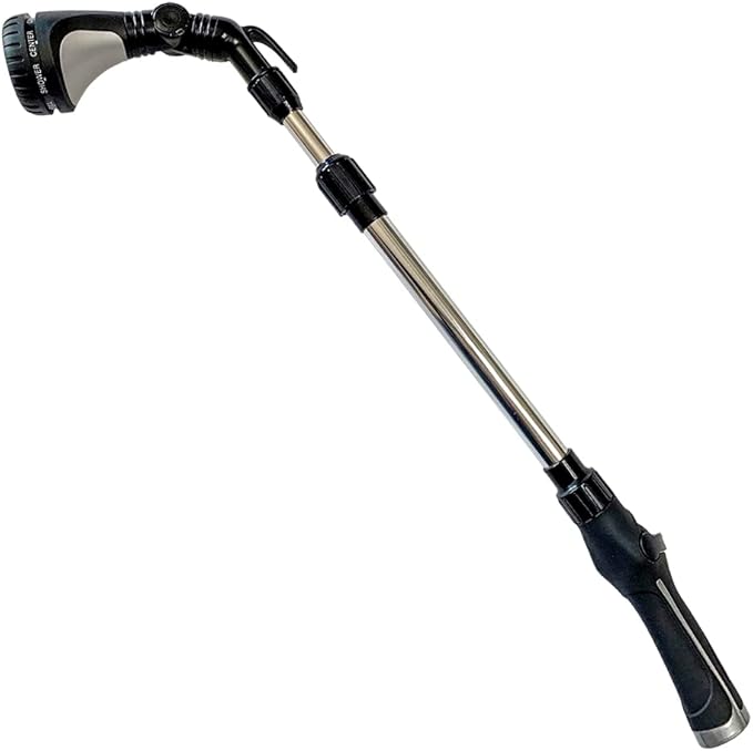 Garden Telescoping 23-30 Inches 8-pattern Water Wand, Pistol Hose Nozzle, Thumb Grip Sprayer, Soft Grip