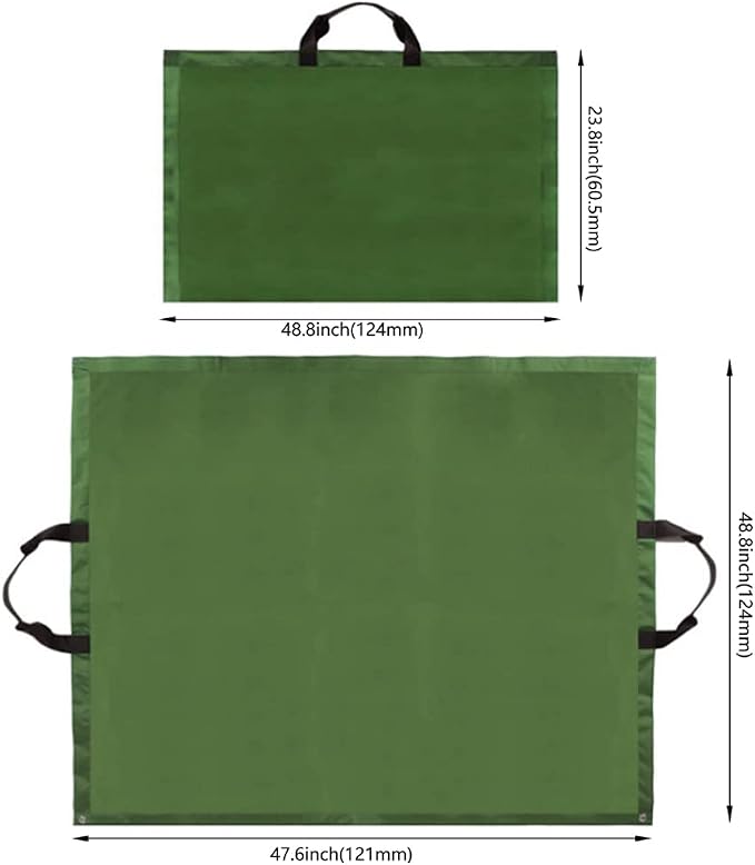 Leaf Bag for Collecting Leaves Reusable Garden Yard Waterproof 2 IN 1 Waste Bags Leaf Tarp Trash Canvas Heavy Duty Storage Lawn Container Collapsible with Handle (Green 2)