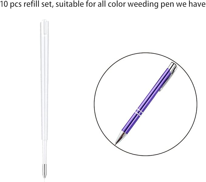 10 Pcs Pin Pen Refills, Precision Needle Refill 3.9 inch for Craft Weeding Pen Air Release Pen Tool pinpen Replacement Accessories(10 Pcs Refills)
