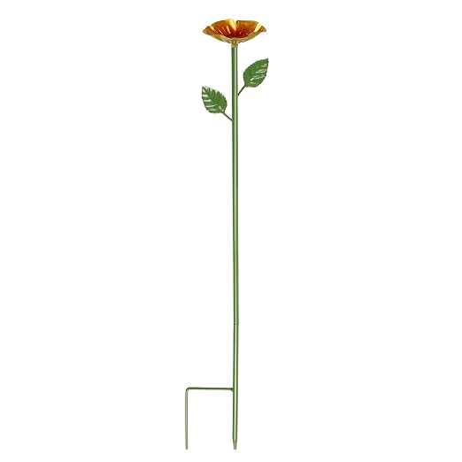 1 Pack Bee Watering Station for Garden, Colorful Metal Flower Bee Bath, Decorative Design Attracts Bees & Butterflies, Easy Install Durable Outdoor Yard Decor