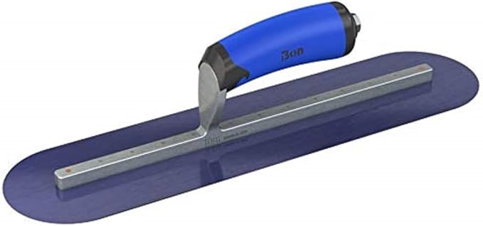 Bon 67-156 Steel City Finish Trowel - Round - Blue Steel - 20 X 5 - Comfort Grip