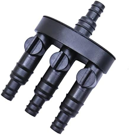EasyPro TWS3 Statuary Splitter 3 Way for Pond and Fountain Pumps 1/2" and 3/4" Stepped Barb Fittings Individual Flow Control Valves Water Feature Tubing Connector Accessory