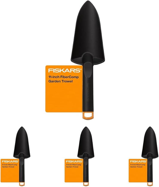 Fiskars Hand Trowel - Fiber Composite Gardening Hand Tool with Hang Hole - Lawn and Yard Tools (Pack of 4)