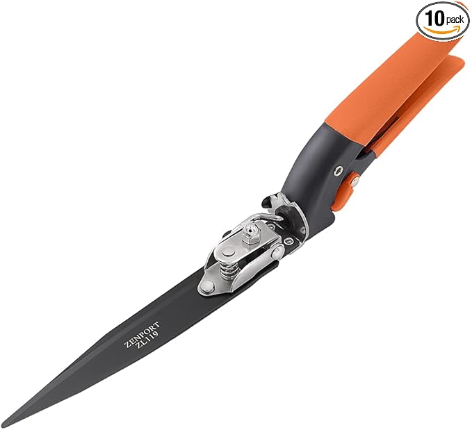 Zenport ZL119-10PK ZL119-12PK ZL119 Box of 10, Landscape Grass Shears, Adjustable, Heavy Duty, Twin 4.5-Inch Carbon Steel Blades, Orange