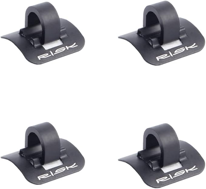 Mtb bike road bicycle c-clips clamps housing hose guide with adhesive seat for brake derailleur shift cables or oil tube, 4 pcs/pack
