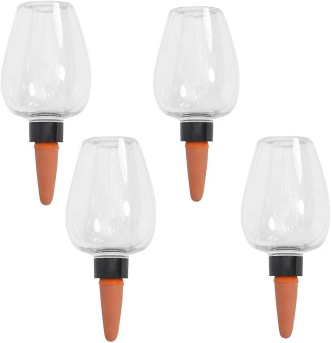 Self Watering Globes with Slow Release & Top Fill, 12.3 oz Automatic Watering Bulbs for Indoor & Outdoor Plants - Keep Plants Alive While on Vacation (Clear-4 Pack)