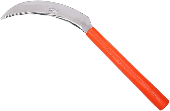 Zenport K208P Harvest Sickle with Plastic Handle, Light Serration, 6.5-Inch Stainless Steel Blade, Orange - 12 Pack