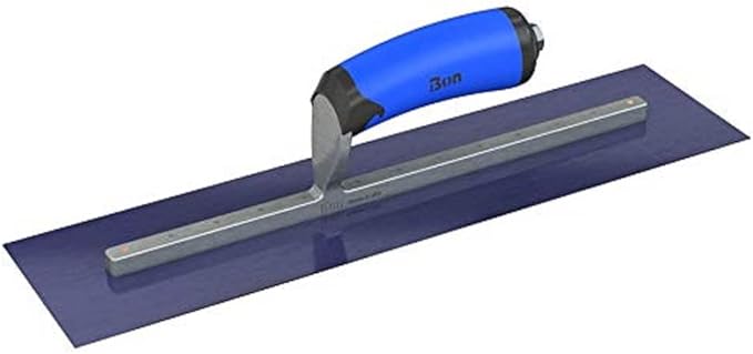 Bon 67-176 Steel City Finish Trowel - Square - Blue Steel - 12 X 4 - Comfort Grip