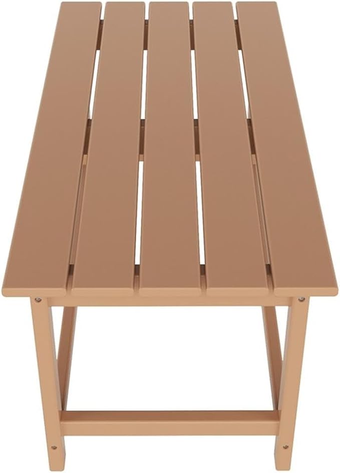 Costaelm Adirondack Conversation Table, HDPE Outdoor Drink Weather Resistant, Outdoor Patio Porch Accent Balcony Table for Pool, Seaside, Backyard, Teak
