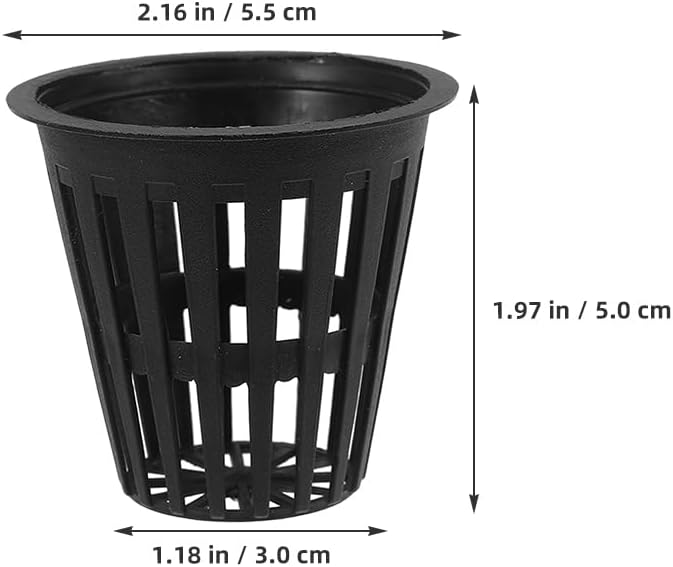 Toddmomy Hydroponic Grow Baskets 5-Pack 2.16X1.96X1.18In Slotted Mesh Net Cups for Seed Starting Root Aeration Indoor Outdoor Hydroponics Aquaponics Vegetable Orchid Plant Containers