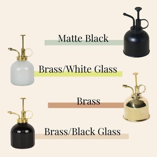Modern Sprout Plant Mister, 8 oz Indoor Watering Can, Aesthetic Plant Sprayer & Water Mister Spray Bottle, Garden Watering Can for Seed Starting, Vintage-Inspired Gift for Father's Day - Matte Black