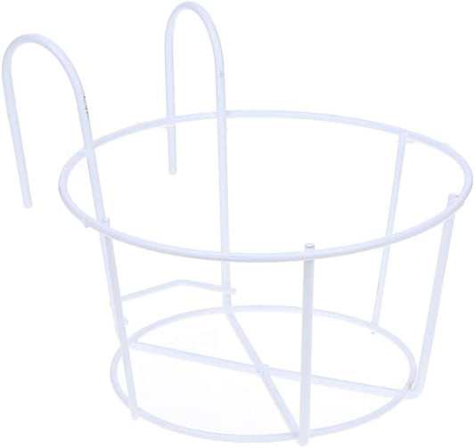 Hanging Railing Planters Baskets Balcony Flower Pot Holders Plant Iron Racks Fence Metal Potted Stand Mounted Balcony Round Plant Baskets Shelf Container Box for Indoor&Outdoor Use,Garden Steel Pots