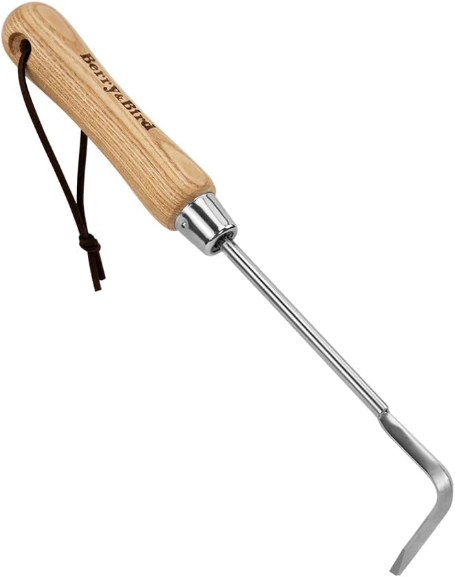 Berry&Bird Garden Hook Weeder, L-Shape Single Claw Hook Crack Weeder for Crevice Weeding and Soil Loosening, Garden Digging Cultivator Weed Remover Tool for Patio Lawn Yard Moss Terrace Paving