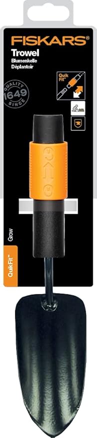 Fiskars QuikFit Trowel, Tool Head, Length: 31.5 cm, Boron Steel Trowel, Black/Orange, 1000730