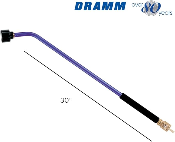Dramm ColorMark Soft Rain Watering Spray Wand – 30” Long, ORange – Lightweight & Durable with 8" Foam Grip and Brass Shut-Off Valve – Ideal for Hanging Baskets, Planters, Gardens, Shrubs & Seedbeds