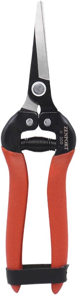 Zenport H300 Harvest Shear, Long Straight Carbon Steel Blade , Orange