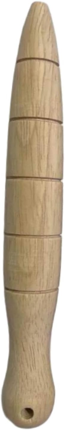 Wooden Seed Dibber with Measurement Handheld Ergonomic Round Handle Quick Efficient Seed Planter Tool Tapered Gauge- Beige