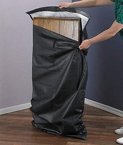 Table Leaf Storage Bag Padded 1 Pack, Waterproof Heavy Duty Dining Table Leaf Bag w/Adjustable Closure, Extra Thick Flannel Backing Table Leaf Cover Storage, Fit 48 x 24in Leaves, Black