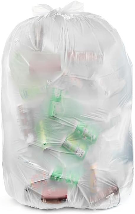 Aluf Plastics 20-30 Gallon 1.5 MIL (eq) Clear Heavy Duty Garbage Bags - 30" x 36" - Pack of 400 - for Industrial, Recycling, Storage, & Outdoor