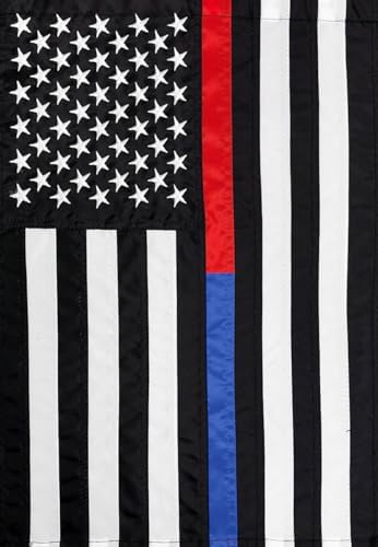 Briarwood Lane Thin Blue & Red Line Embroidered Garden Flag