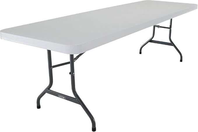 LIFETIME 22980 Folding Utility Table, 8 Feet, White Granite, 96"""