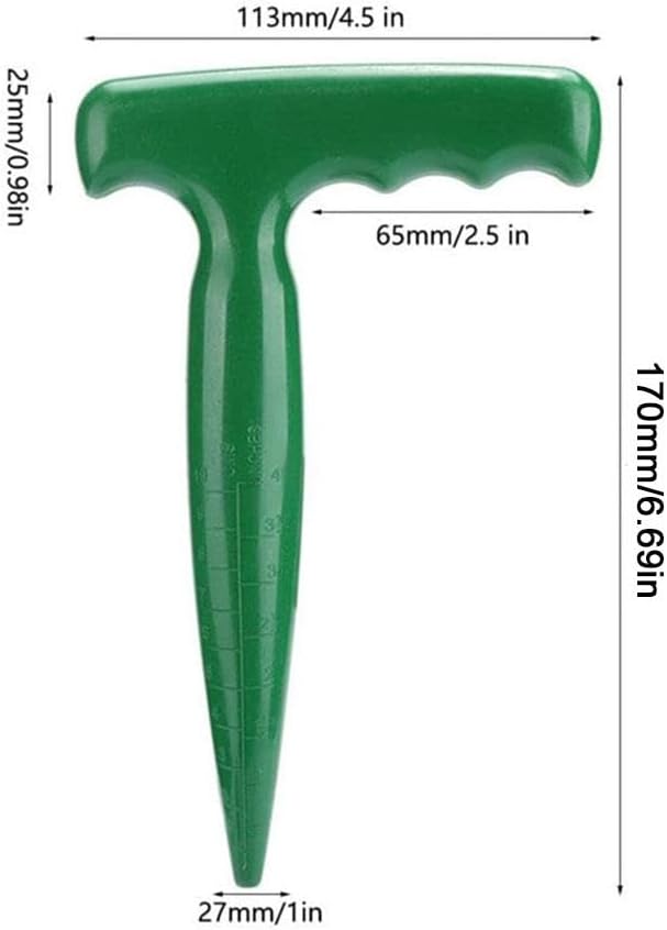 Hand Dibber with Measuring Scale - Handheld Seed Dibber Bulb Planter Tool Seed Planter, Planting Dibbers for Garden Sowing Seeds Transplanting Vegetable Loose Soil