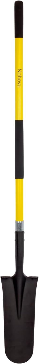 Nohovu Shovel for Digging, Heavy Duty Shovel with Fiberglass Handle, 58 Inches