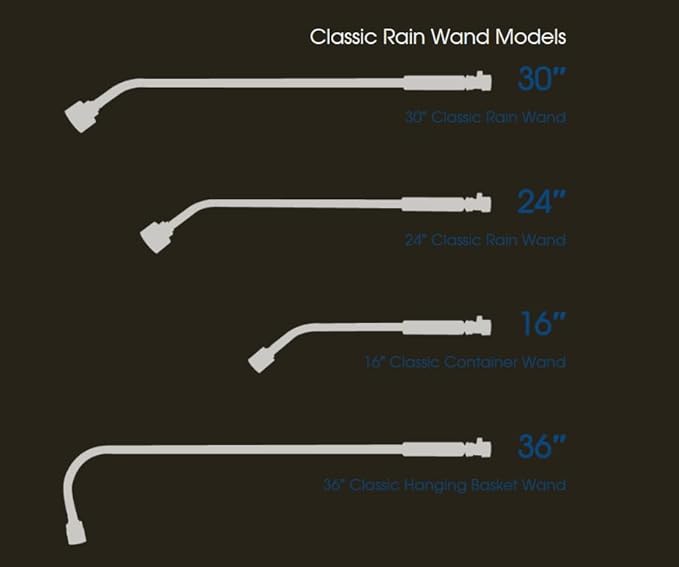 Dramm 22341 Carded Classic Rain Wand with Shutoff, 24-Inch, Silver, (136416)