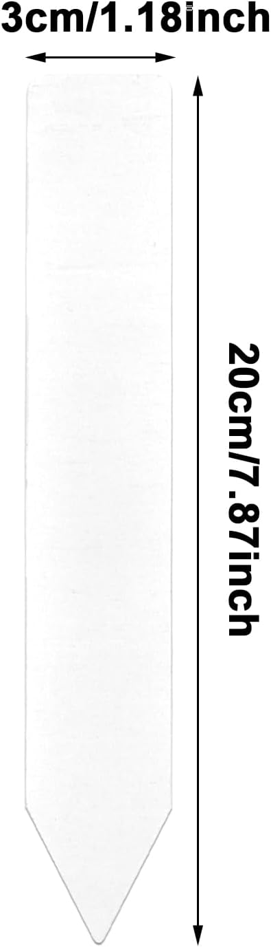 Waterproof Plant Labels 8 Inch 50 Pcs, Large Plastic Garden Tags for Outdoor Vegetable Seedlings, Reusable Plant Markers Stakes with Pencil for Pots Nursery