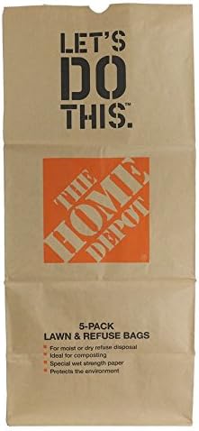 The Home Depot 49022 Heavy Duty Brown Paper Lawn and Refuse Bags for Home and Garden, 30 gal (Pack of 5)