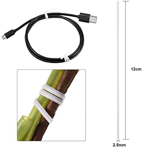 WILLBOND 200 Pcs Garden Plastic Twist Tie for Garland, 4.72'' Decorative Tree Twist Tie for Wreath Banister Reusable Plant Support, Wire Cords Garden Plastic Gifts Bags(White)