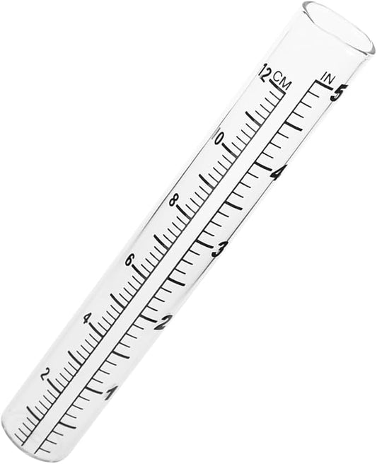 LIOOBO Glass Rain Gauge Replacement Tube 5" Clear Rain Meter Cylinder with Easy-Read Scale, Outdoor Weather Gauge Refill for Yard Garden