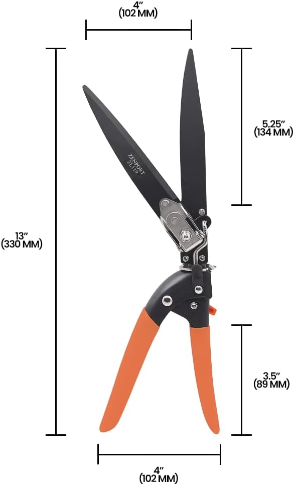 Zenport Grass Shears ZL119 Landscape Grass Shears, Adjustable, Heavy Duty, Twin 4.5-Inch Carbon Steel Blades