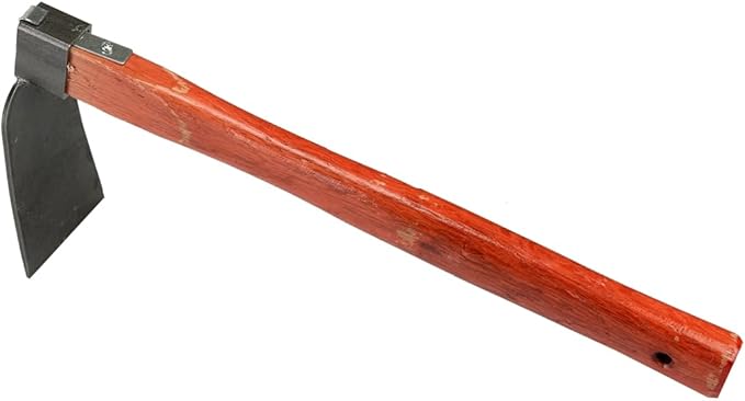 Garden Hoe with Wooden Handle | Heavy Duty Steel Gardening Tool for Weeding, Planting Vegetables and Flowers | Durable Farming Hoe for Outdoor Use
