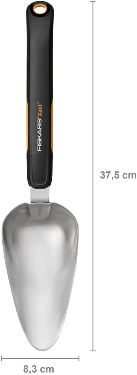 Fiskars Xact Trowel, Length: 37.5 cm, Black/Orange, Stainless Steel/Plastic, 1027043