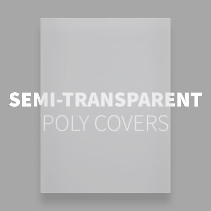 Binditek 50 Pack 20 Mil Frosted Polycover, Semi-Transparent Binding Covers, 8-1/2 x 11 Inches, Lightly Textured Sand Finish, Square Corners, Unpunched