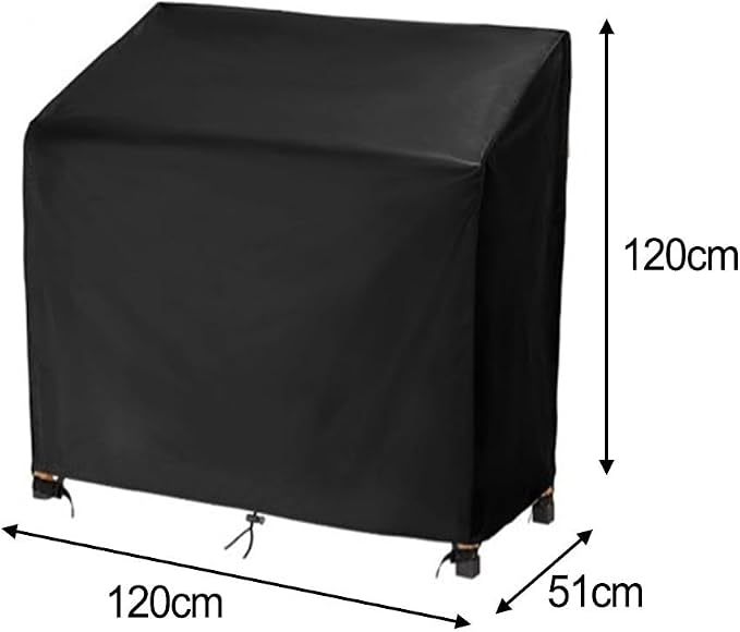 Outdoor Potting Table Cover Waterproof Windproof 210D Oxford Fabric With PU Coating For Garden 120X51x120cm Black