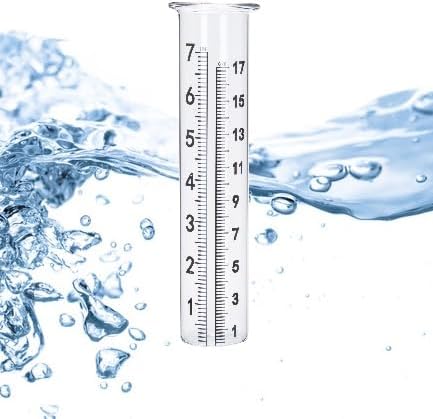 7" Capacity Rain Gauge Glass Replacement Tube with Lid Design for Yard Garden Outdoor Home (2)