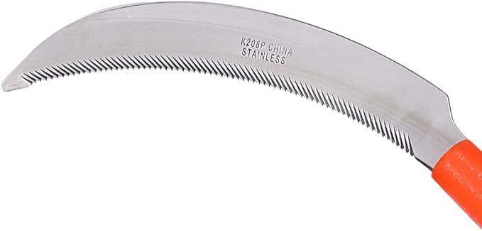 Zenport K208P Harvest Sickle with Plastic Handle, Light Serration, 6.5-Inch Stainless Steel Blade, Orange - 12 Pack